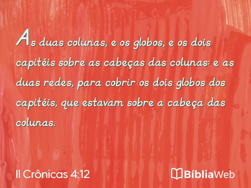 II Crônicas 4:12 em imagem para compartilhar