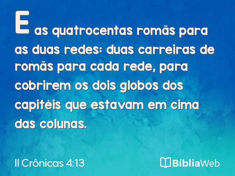 II Crônicas 4:13 em imagem para compartilhar