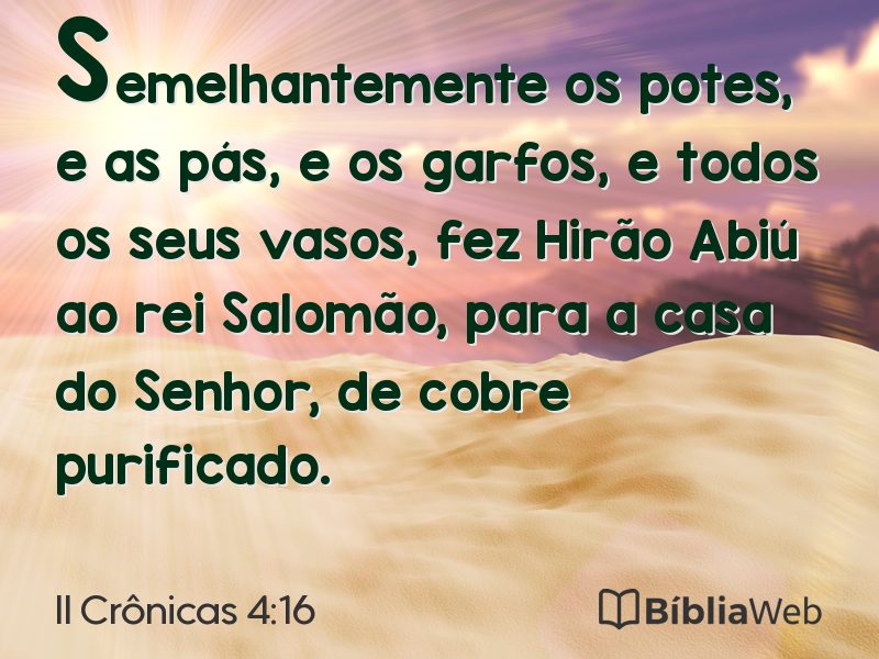 II Crônicas 4:16 em imagem para compartilhar