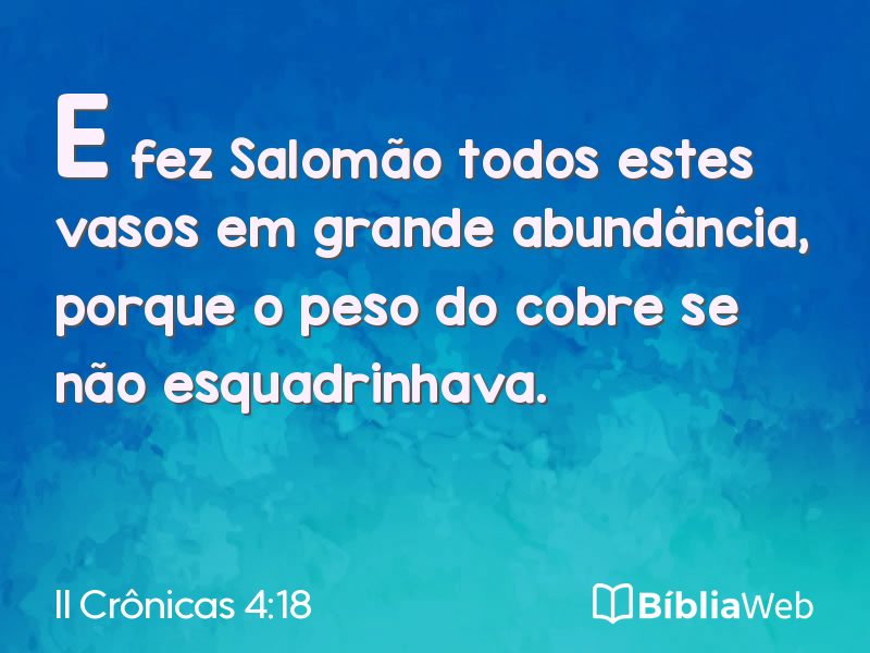 II Crônicas 4:18 em imagem para compartilhar