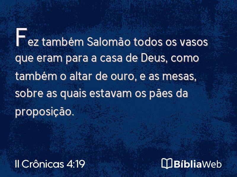 II Crônicas 4:19 em imagem para compartilhar