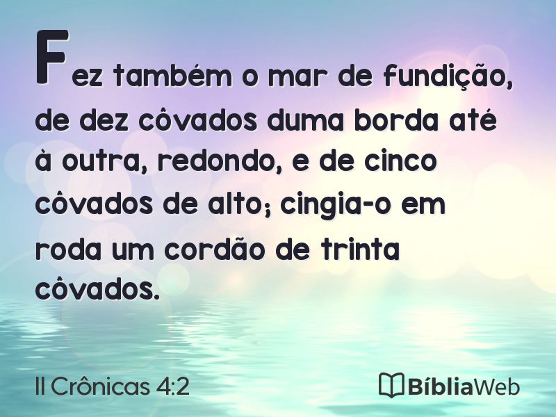 II Crônicas 4:2 em imagem para compartilhar