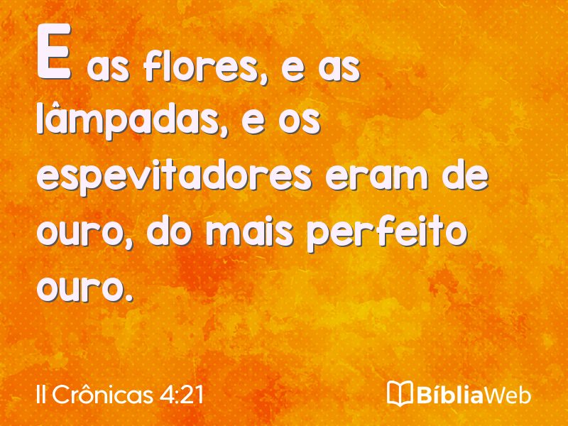 II Crônicas 4:21 em imagem para compartilhar