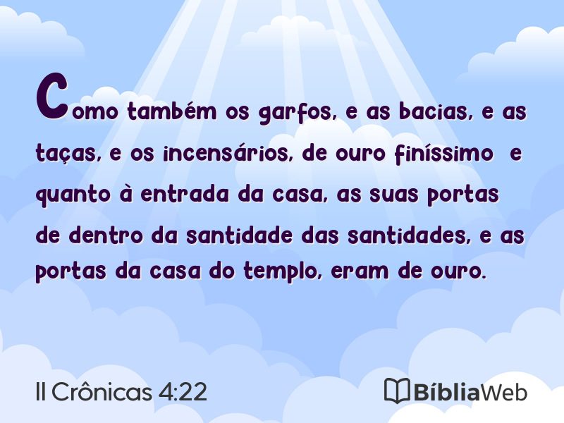 II Crônicas 4:22 em imagem para compartilhar