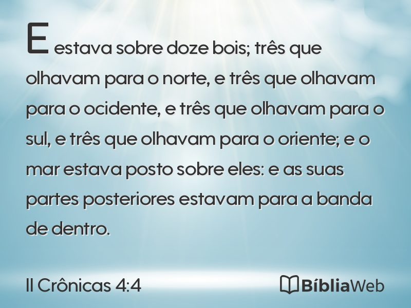 II Crônicas 4:4 em imagem para compartilhar