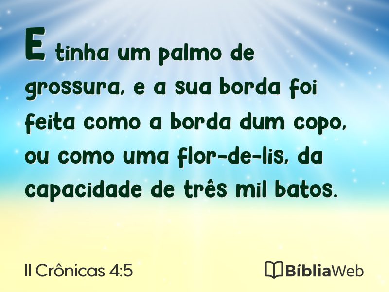 II Crônicas 4:5 em imagem para compartilhar