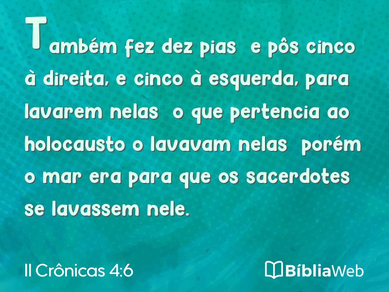 II Crônicas 4:6 em imagem para compartilhar