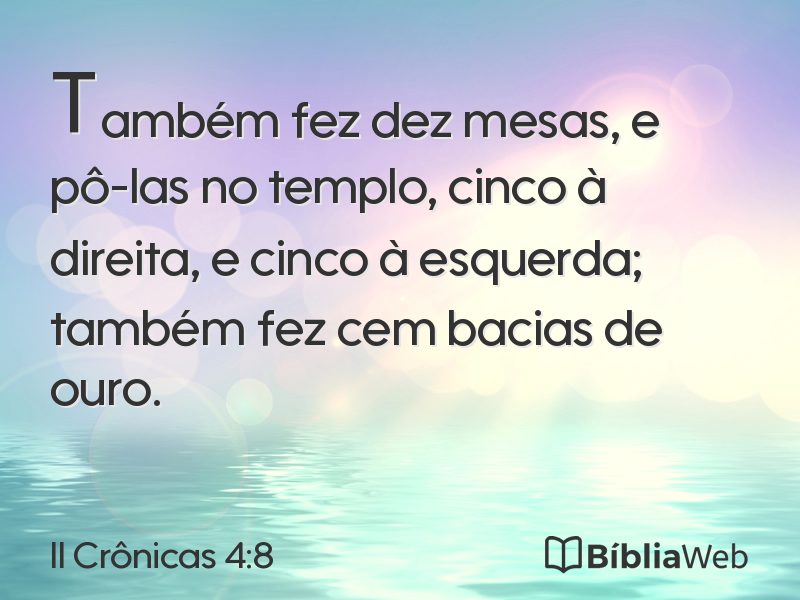 II Crônicas 4:8 em imagem para compartilhar