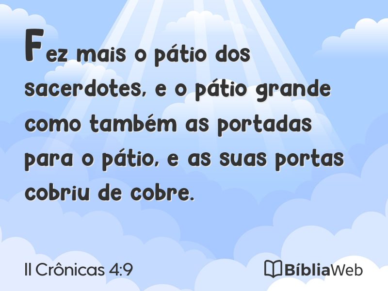II Crônicas 4:9 em imagem para compartilhar