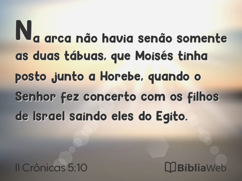 II Crônicas 5:10 em imagem para compartilhar