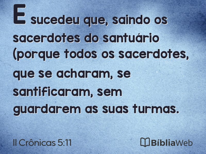 II Crônicas 5:11 em imagem para compartilhar