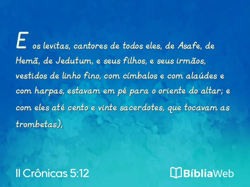 II Crônicas 5:12 em imagem para compartilhar
