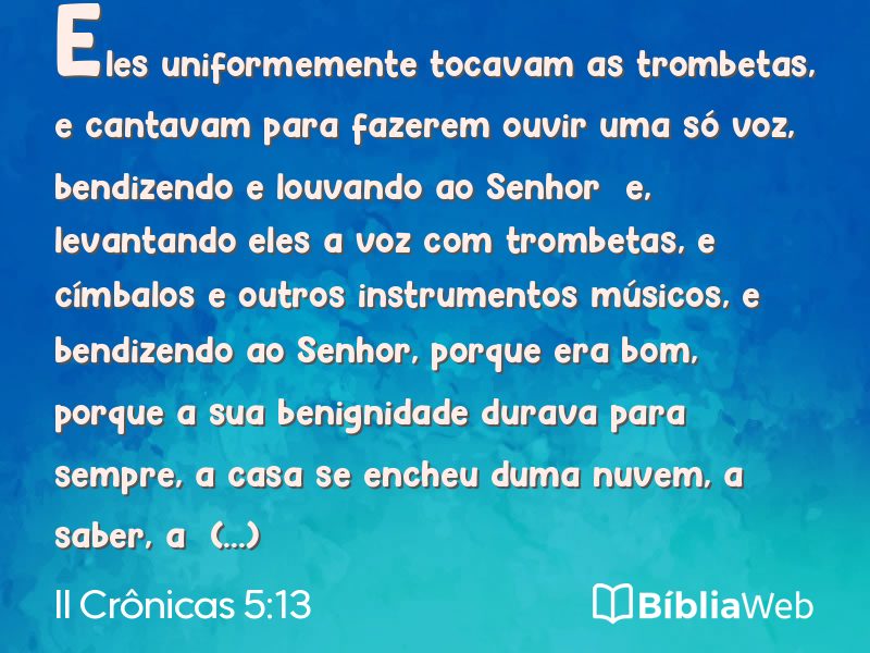 II Crônicas 5:13 em imagem para compartilhar