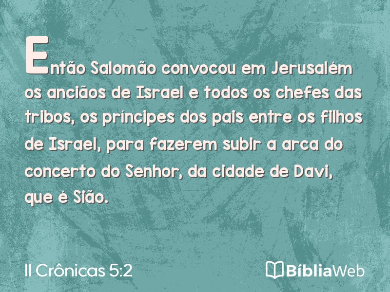 II Crônicas 5:2 em imagem para compartilhar