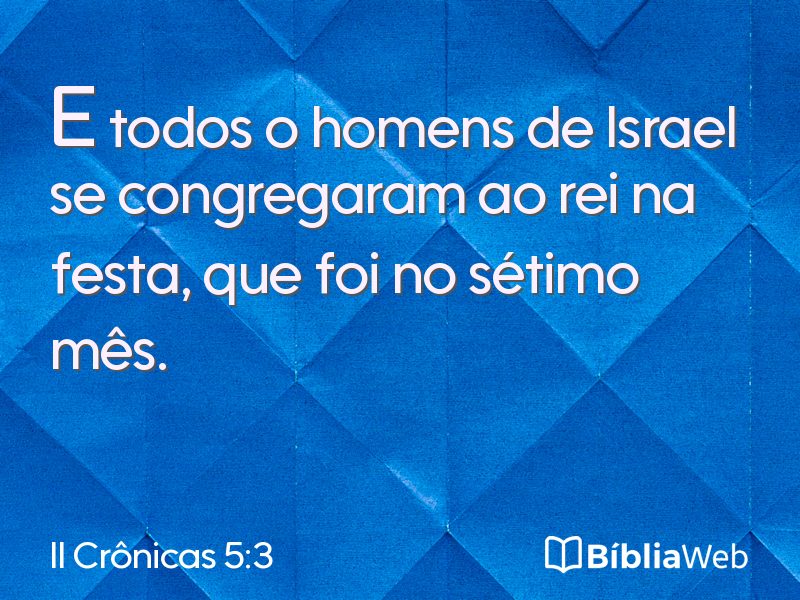 II Crônicas 5:3 em imagem para compartilhar