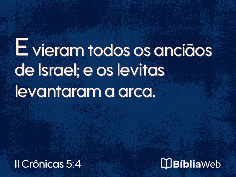 II Crônicas 5:4 em imagem para compartilhar