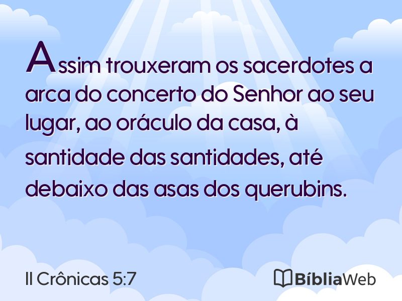 II Crônicas 5:7 em imagem para compartilhar