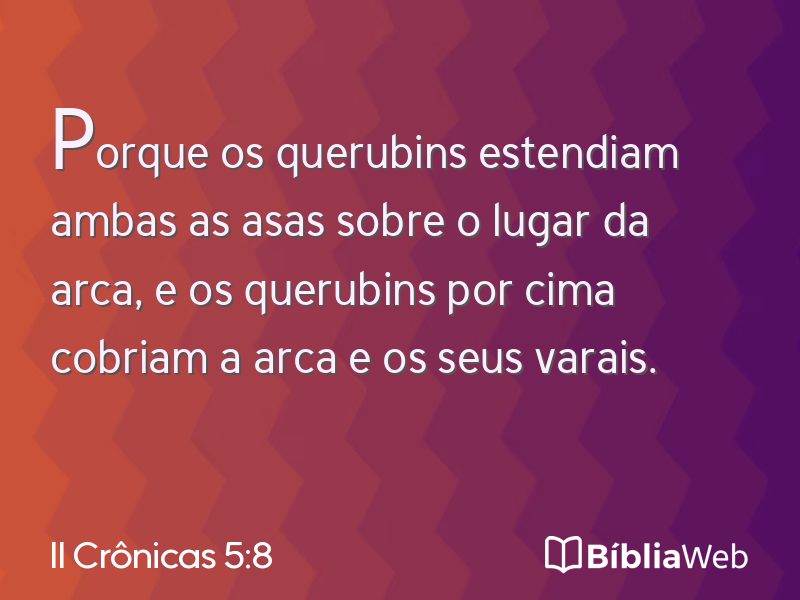 II Crônicas 5:8 em imagem para compartilhar