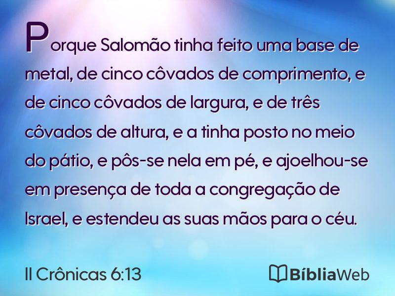 II Crônicas 6:13 em imagem para compartilhar