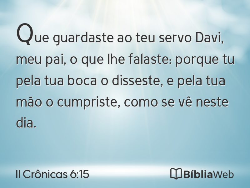 II Crônicas 6:15 em imagem para compartilhar