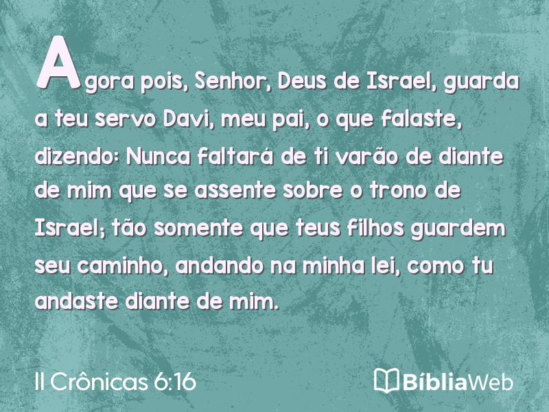 II Crônicas 6:16 em imagem para compartilhar