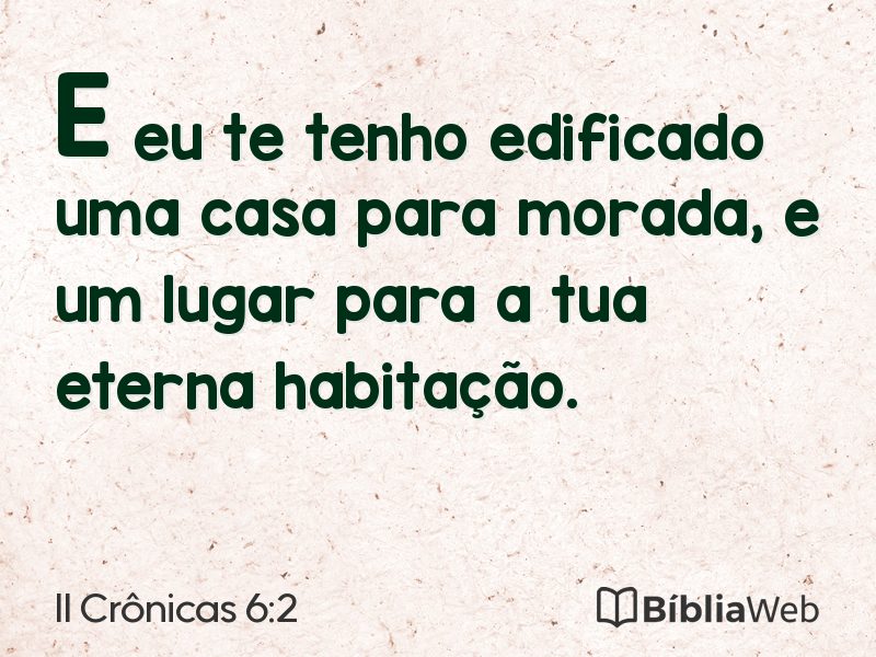 II Crônicas 6:2 em imagem para compartilhar