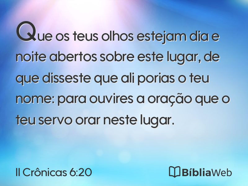 II Crônicas 6:20 em imagem para compartilhar