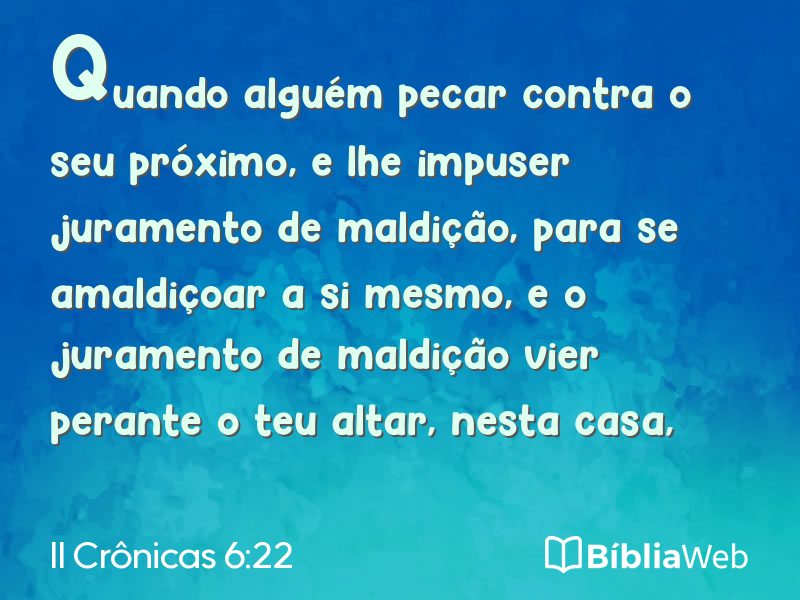 II Crônicas 6:22 em imagem para compartilhar