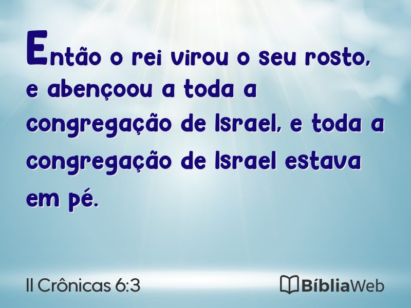 II Crônicas 6:3 em imagem para compartilhar
