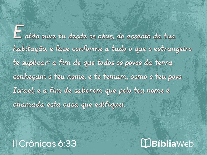 II Crônicas 6:33 em imagem para compartilhar