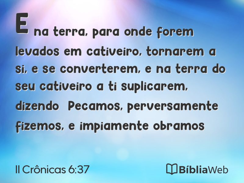 II Crônicas 6:37 em imagem para compartilhar