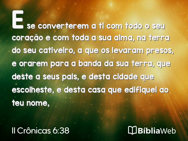 II Crônicas 6:38 em imagem para compartilhar