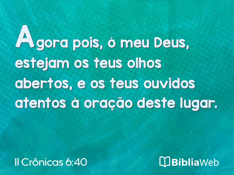 II Crônicas 6:40 em imagem para compartilhar