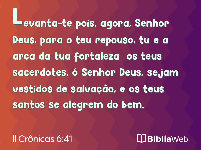 II Crônicas 6:41 em imagem para compartilhar