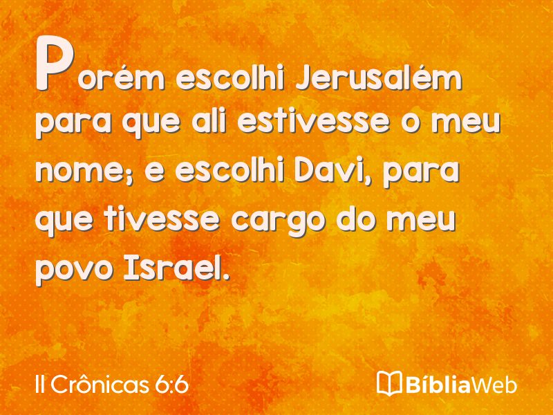 II Crônicas 6:6 em imagem para compartilhar