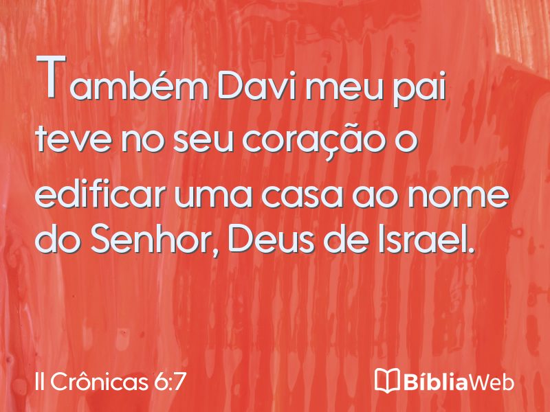II Crônicas 6:7 em imagem para compartilhar