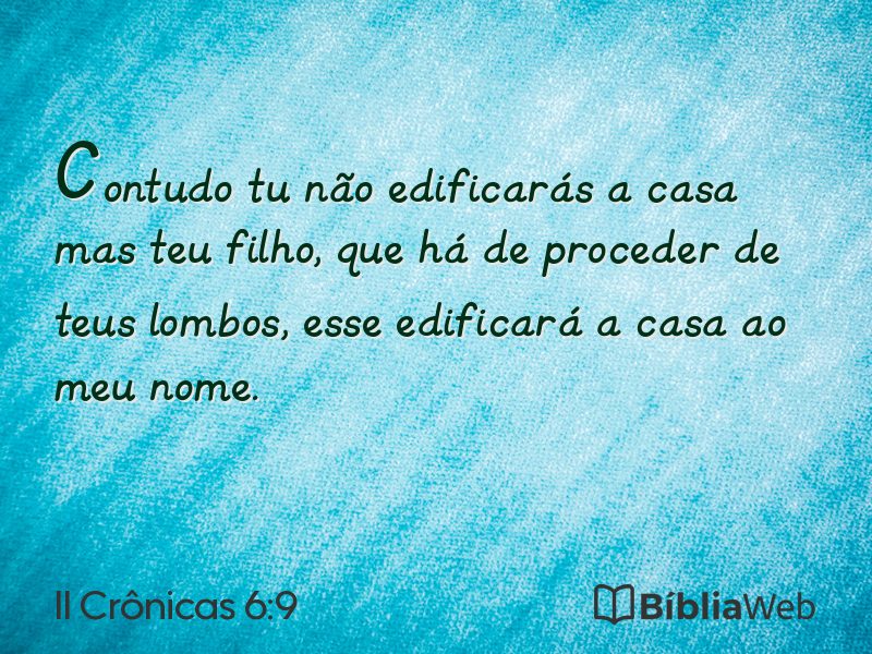 II Crônicas 6:9 em imagem para compartilhar
