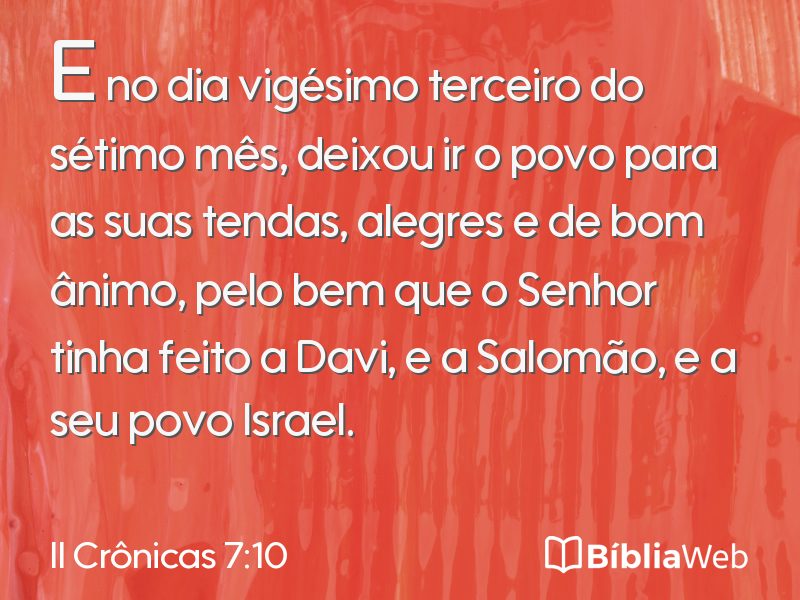 II Crônicas 7:10 em imagem para compartilhar