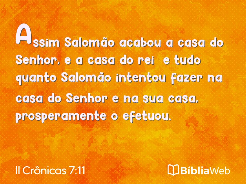 II Crônicas 7:11 em imagem para compartilhar