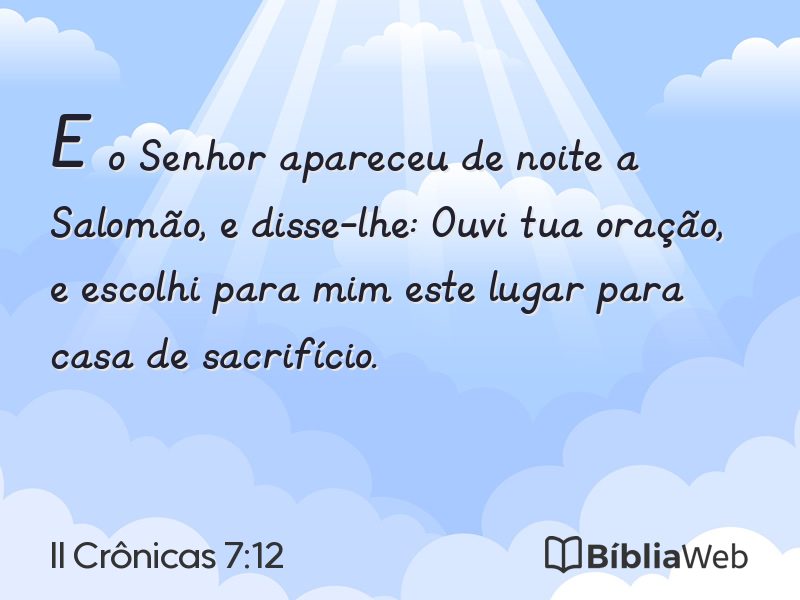 II Crônicas 7:12 em imagem para compartilhar