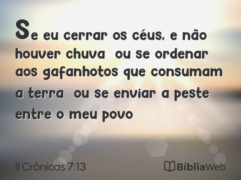II Crônicas 7:13 em imagem para compartilhar