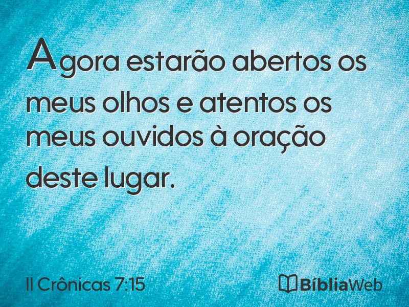 II Crônicas 7:15 em imagem para compartilhar