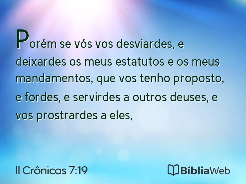 II Crônicas 7:19 em imagem para compartilhar
