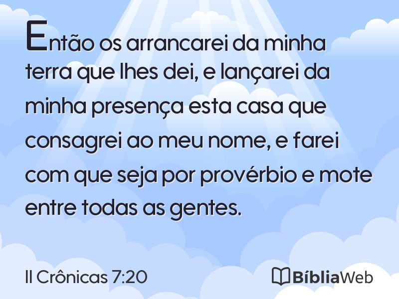 II Crônicas 7:20 em imagem para compartilhar
