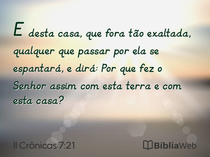 II Crônicas 7:21 em imagem para compartilhar