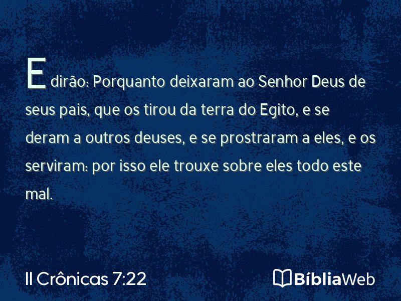 II Crônicas 7:22 em imagem para compartilhar