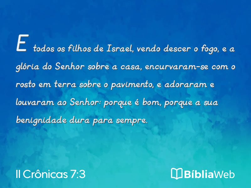 II Crônicas 7:3 em imagem para compartilhar