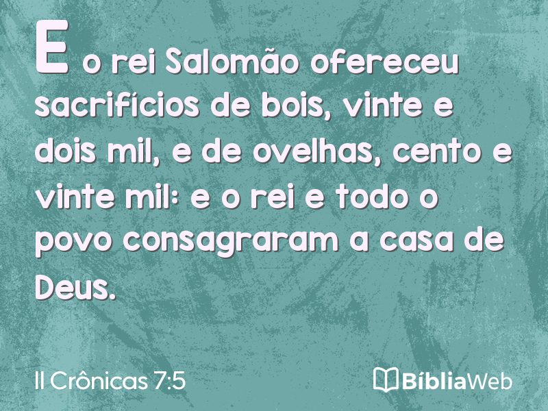 II Crônicas 7:5 em imagem para compartilhar