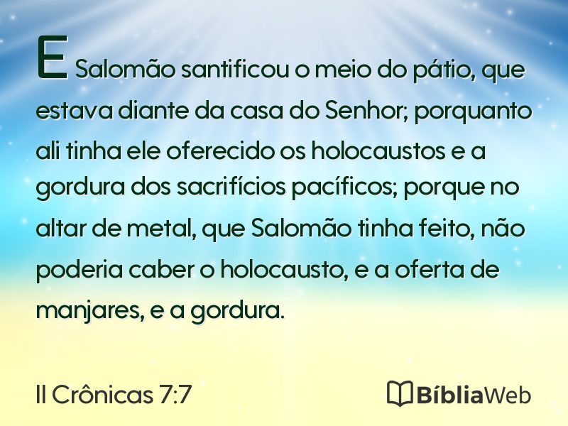 II Crônicas 7:7 em imagem para compartilhar