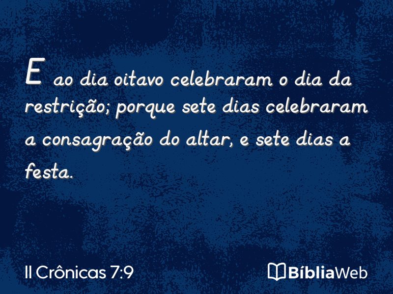 II Crônicas 7:9 em imagem para compartilhar